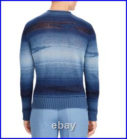 $1,495 Ralph Lauren Purple Label Italy Mens Blue Ombre Southwest Linen Sweater