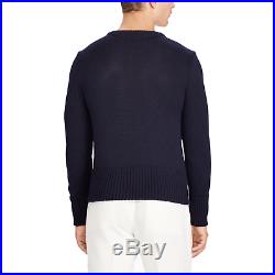 $1,495 Ralph Lauren Purple Label Leather Polo Bear Merino Wool Cricket Sweater