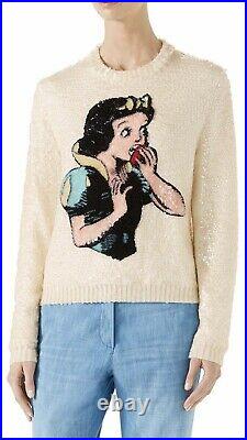 100% Authentic GUCCI Disney Snow White Knit Wool Sweater $5200+Tax Size M
