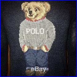 100% Authentic Polo Ralph Lauren Polo Teddy Bear Mens Medium Preppy Sweater