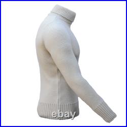 100% Merino Wool FITTED Submariner Sweater in Ecru Roll / Turtle Neck Jumper