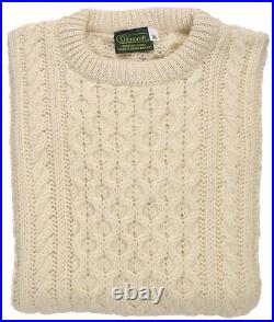 100% Thick Wool Aran Jumper Sweater Natural UK Made for Men & Women