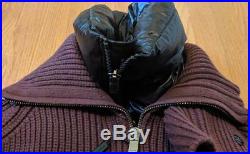 $1295 Mens Burberry Brit Removable Vest Sweater Jacket Mahogany Red Medium