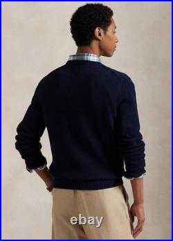 $145 Polo Ralph Lauren Men's Premium Cotton Crewneck Sweater Navy Size M