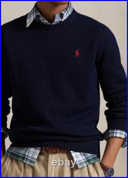 $145 Polo Ralph Lauren Men's Premium Cotton Crewneck Sweater Navy Size M
