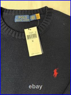 $145 Polo Ralph Lauren Men's Premium Cotton Crewneck Sweater Navy Size M