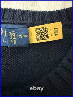 $145 Polo Ralph Lauren Men's Premium Cotton Crewneck Sweater Navy Size M