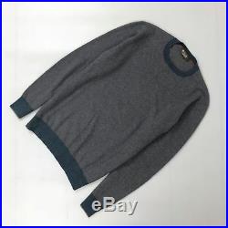 $1500 Loro Piana Men BABY CASHMERE Knit Blue Sweater Jumper Pullover Sz IT52 XL