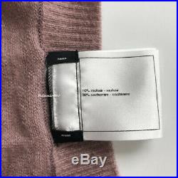 $1600 14a Chanel Mauve Pink White Pearl Cashmere Mohair Sweater 42