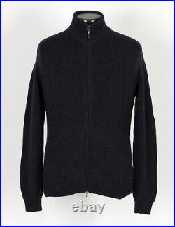 $1650 LORO PIANA 100% BABY CASHMERE Full Zip Sweater Blue 50 M