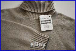 $1935 New BRUNELLO CUCINELLI Beige 100% CASHMERE Knit TURTLENECK Sweater IT-50 M