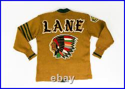 1940s Vintage Lane Tech High School Chicago Letterman Sweater Size Medium Large