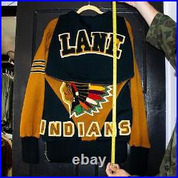 1950's Vintage Lane Tech High School Chicago Letterman Sweater Size Medium