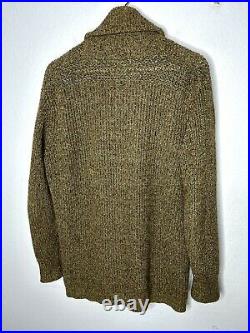 $198 Polo Ralph Lauren Medium Knit Cardigan Shawl RRL Rugby Sweater Tweed Linen