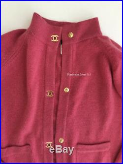 $2.8k Gorgeous 09a Chanel Pink Cashmere CC Turnlock Cardigan Sweater Jacket 42