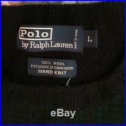 2002 Polo Ralph Lauren Vintage Hand Knit Wool Sweater 9/11 Tribute Men's Medium