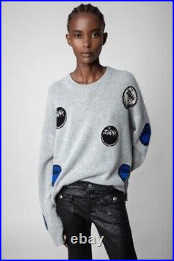 2023 Zadig & Voltaire Marcus Happy Sweater Jumper Pullover Oversized M $548