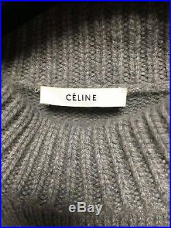 $2350 Auth. Celine Phoebe Philo Gray Oversized Sweater 2018