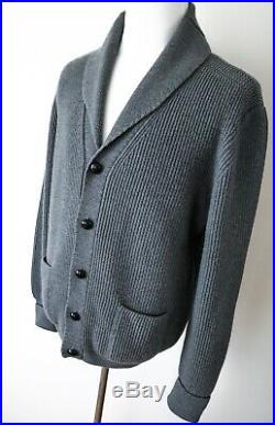$2390 TOM FORD Gray McQueen Shawl Collar Cardigan Pullover Sweater 50 EU Medium