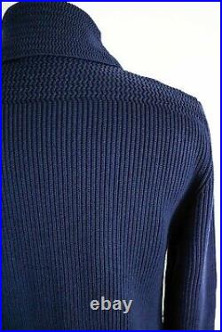 $2450 TOM FORD Blue McQueen Shawl Collar Cardigan Pullover Sweater 50 EU Medium