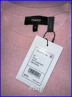 $260 NWT Theory Tolleree Short Sleeve Crew Neck Cashmere Petal Sweater sz M L