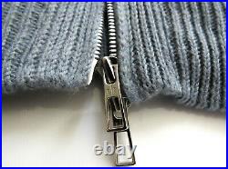 $2685 LORO PIANA Light Blue Soft Baby Cashmere Bomber Jacket Hoodie 50 EU Medium