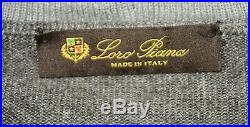$2950 Loro Piana Cashmere / Silk Full Zip Hoodie Sweater Gray- 50 Men's Medium M