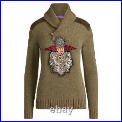$3,490 Ralph Lauren Collection 50th Anniversary Cashmere Crystal Leather Sweater