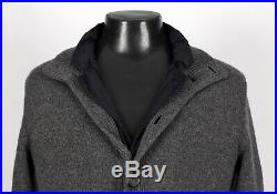$3250 BRUNELLO CUCINELLI 100% CASHMERE Cardigan Sweater Puffer Lining 48 S M
