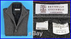 $3250 BRUNELLO CUCINELLI 100% CASHMERE Cardigan Sweater Puffer Lining 48 S M