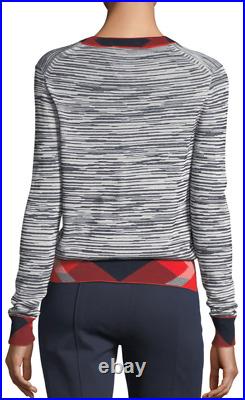 $328 Nwt Tory Burch Arielle Contrast-trim Cardigan Sweater Top Rare M