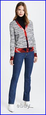$328 Nwt Tory Burch Arielle Contrast-trim Cardigan Sweater Top Rare M