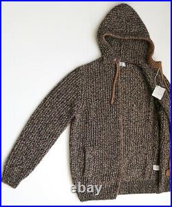 $3525 BRUNELLO CUCINELLI 12 Ply 100% Cashmere Chunky Bomber Hoodie Jacket 50 EU