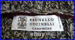 $3525 BRUNELLO CUCINELLI 12 Ply 100% Cashmere Chunky Bomber Hoodie Jacket 50 EU
