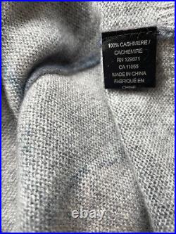 360 CASHMERE Womens Sweater M Grey Cloud Wide Boat Neck Long Sleeve Pullover
