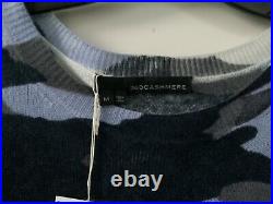 360 Cashmere Camo Blue Sweater, M, BNWT