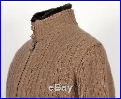 $3650 NWT LORO PIANA 100% CASHMERE / CASTORINO FUR Bomber Sweater Jacket 50 M