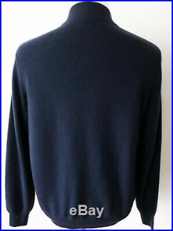 $3995 LORO PIANA Quebec Baby Cashmere Suede Kidskin Bomber Sweater 50 EU Medium