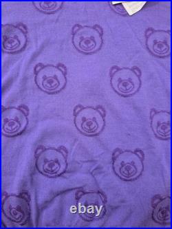 $400 NWT Moschino Sweater Purple Bear Knit Pullover Crewneck Men's Size M Medium