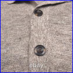 $425 Vayder Gianni Short Sleeve Knit Linen Sand Cuban Sweater Mens Size Medium