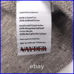 $425 Vayder Gianni Short Sleeve Knit Linen Sand Cuban Sweater Mens Size Medium