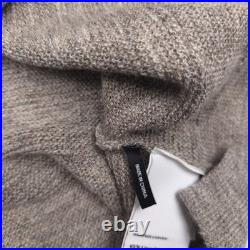 $425 Vayder Gianni Short Sleeve Knit Linen Sand Cuban Sweater Mens Size Medium