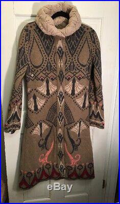 49. Ivko Anthropologie Art Deco Intarsia Sweater Coat NWOT 40 M