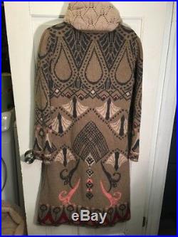 49. Ivko Anthropologie Art Deco Intarsia Sweater Coat NWOT 40 M