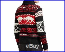 $595 Polo Ralph Lauren Cowichan Elk Reindeer Sweater Cardigan Wool Ski Jacket M