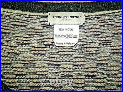 610 DRIES VAN NOTEN Luxus Xmas Sweater purple / snow / knitted 100 wool