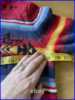 62 Pendleton southwestern Aztec serape shawl cardigan sweater M