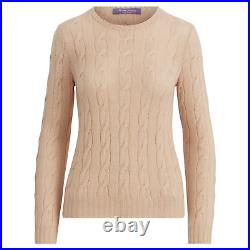 $690 Ralph Lauren Collection Purple Label Cable Knit Camel Cashmere Sweater NWT