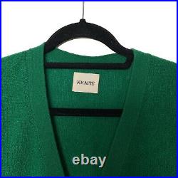 $780 KHAITE Amelia Cardigan 100% Cashmere In Green Vert Size M Medium Rare