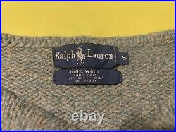 80s Vintage Ralph Lauren Iconic Pheasant 100% Wool Hand Knit Sweater Small RARE